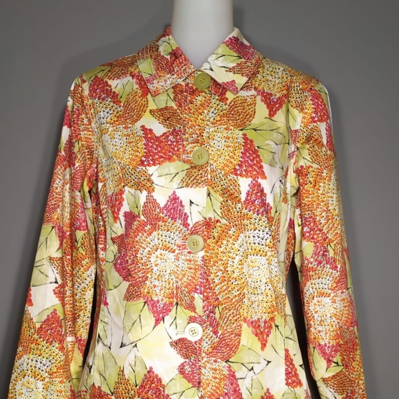 CHICO'S FLORAL JACKET - Picture 1 of 8